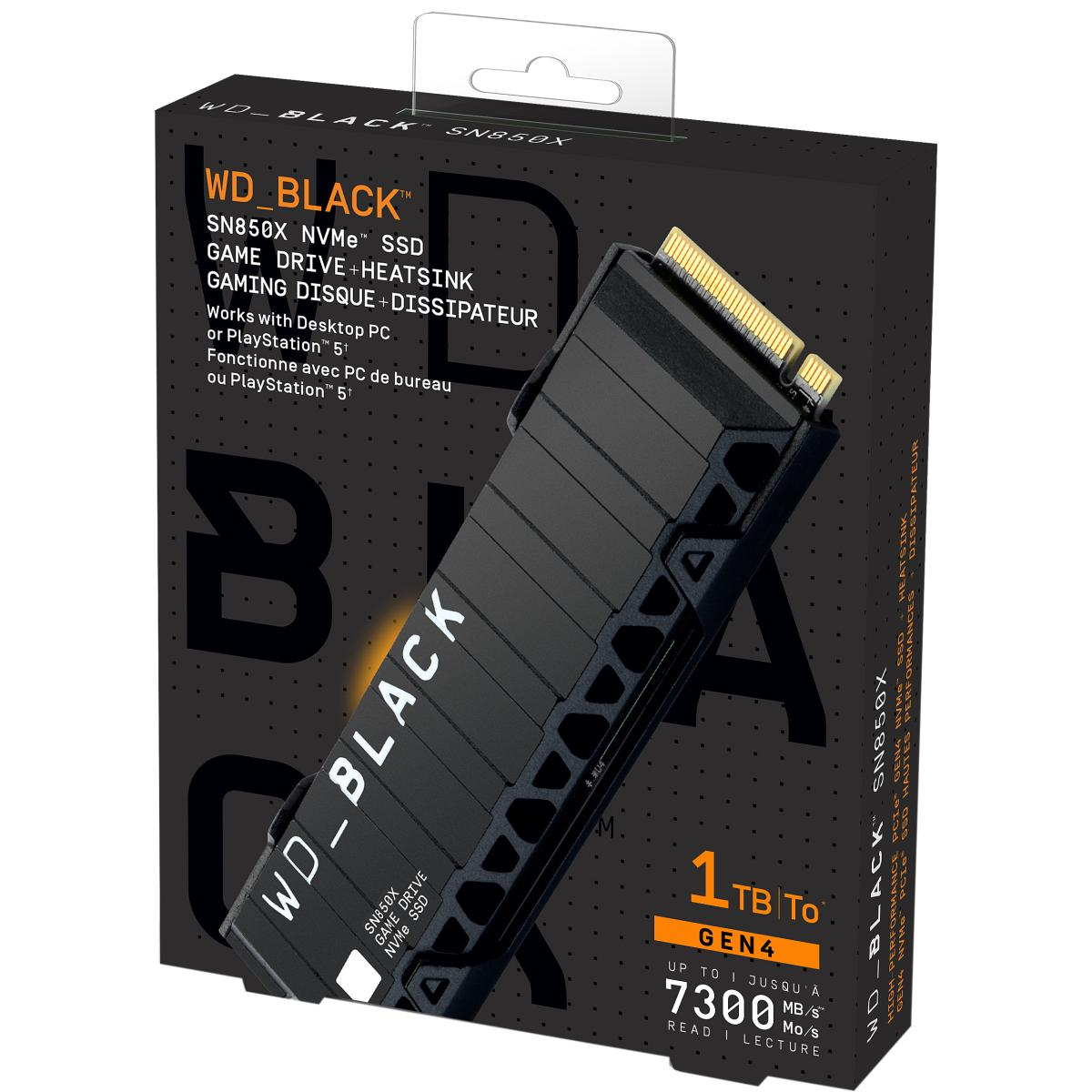WD BLACK SN850X NVMe M.2 2280 1TB With Heatsink WD BLACK SN850X NVMe M.2 2280 1TB With Heatsink